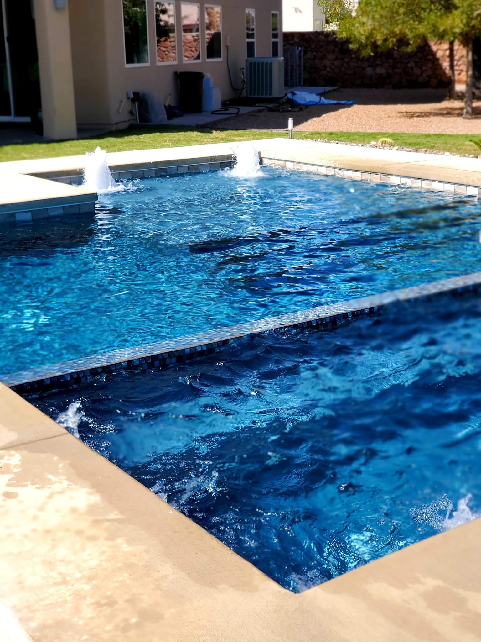 Completed custom residential swimming pool